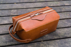 Leather Dopp Kit - Brown-Galen Leather