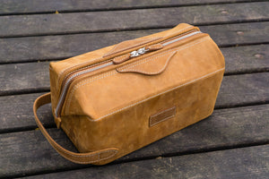 Leather Dopp Kit - Crazy Horse Brown-Galen Leather