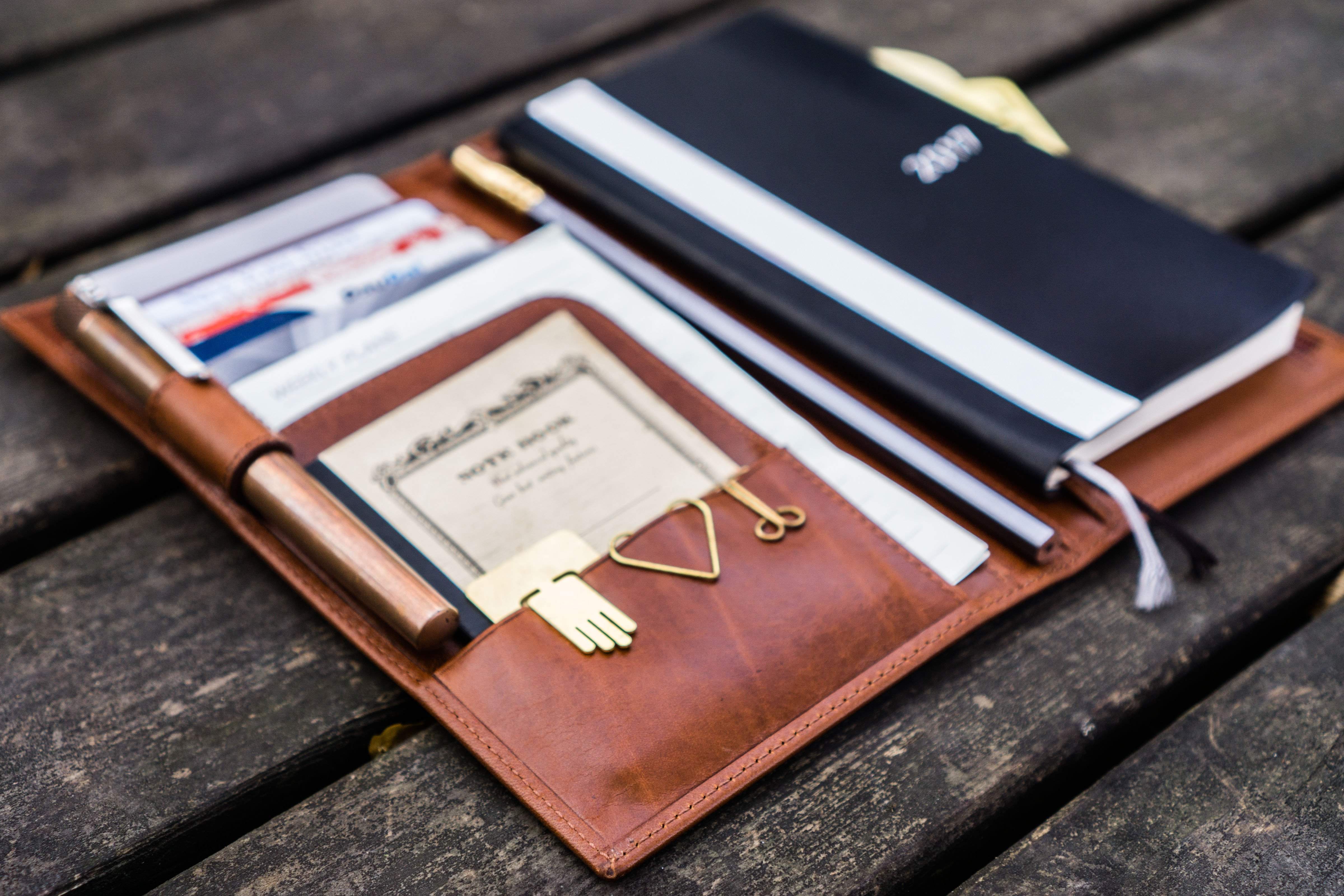 Leather Hobonichi Weeks Cover - Brown-Galen Leather