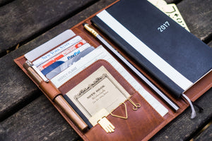 Leather Hobonichi Weeks Cover - Brown-Galen Leather