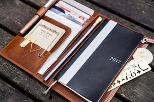 Leather Hobonichi Weeks Cover - Brown-Galen Leather