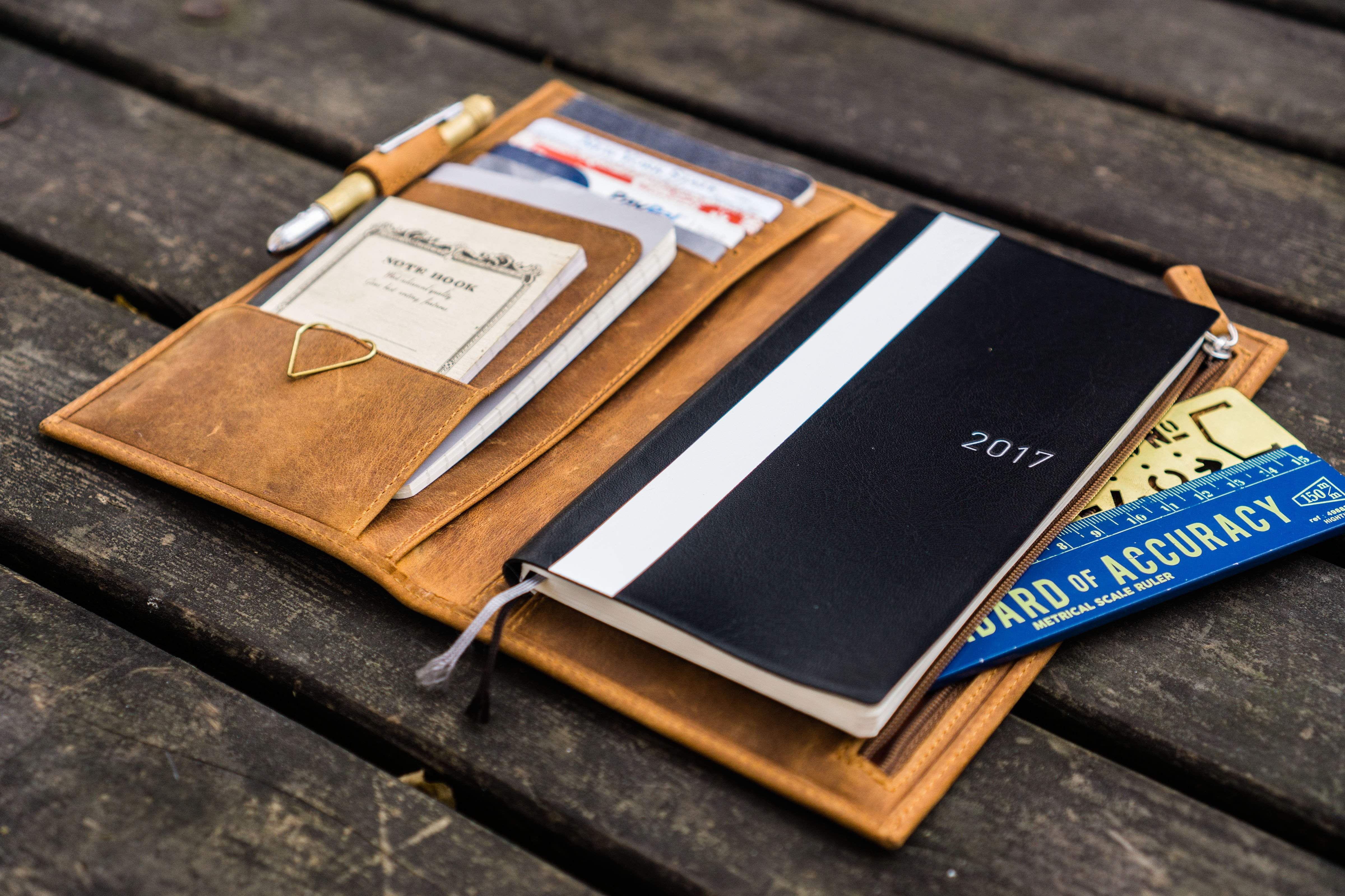 Leather Hobonichi Weeks Mega Cover - Crazy Horse Brown-Galen Leather