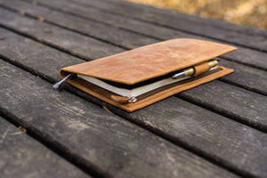 Leather Hobonichi Weeks Mega Cover - Crazy Horse Brown-Galen Leather