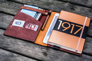 Leather Leuchtturm1917 A5 Notebook Cover - Crazy Horse Tan-Galen Leather