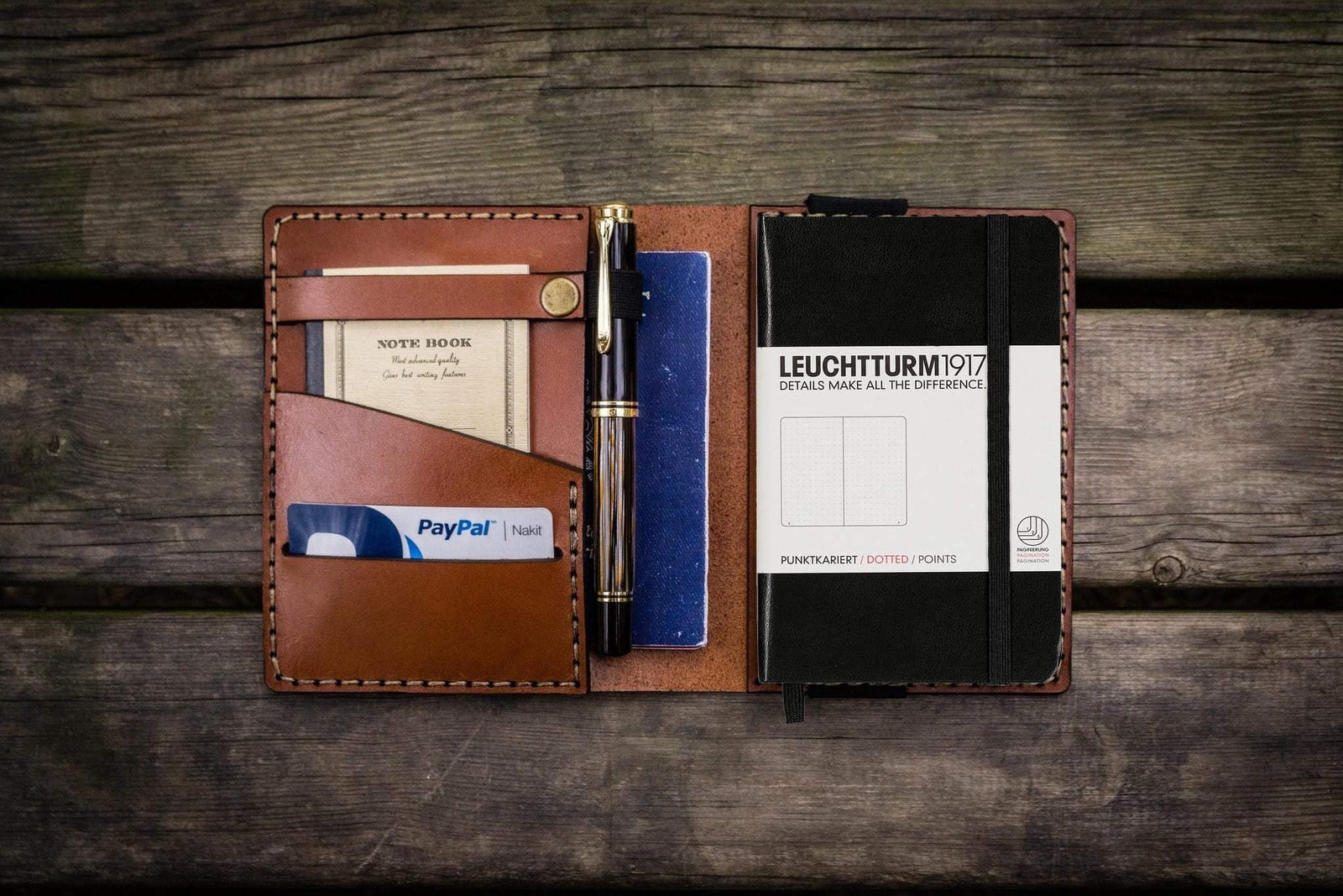 Leather Leuchtturm1917 A6 Notebook Cover - Brown-Galen Leather