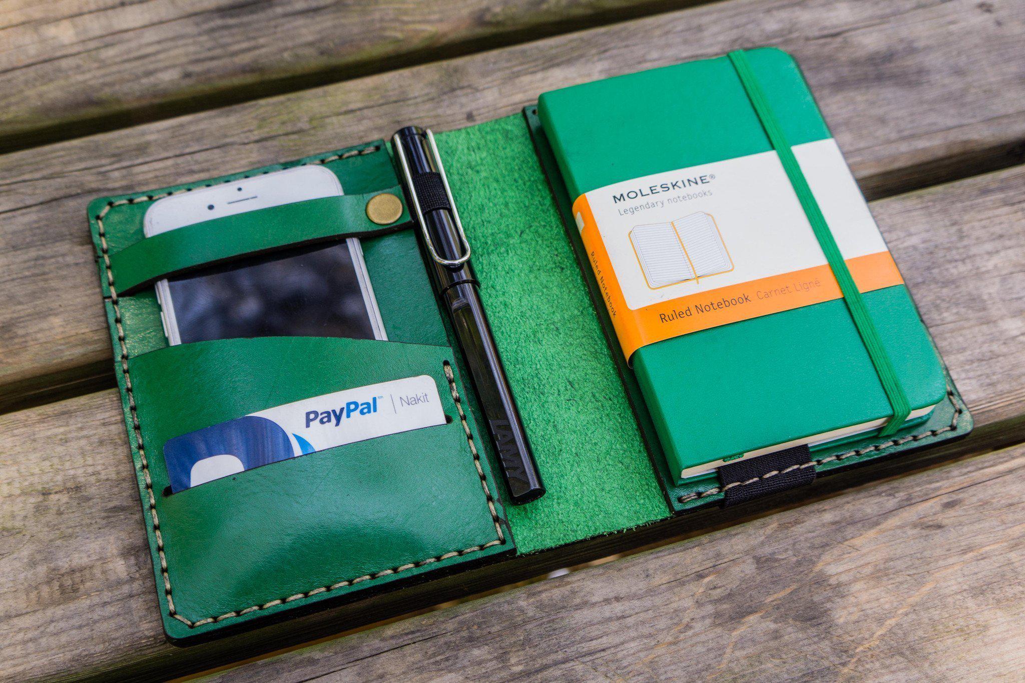 Leather Leuchtturm1917 A6 Notebook Cover - Green-Galen Leather