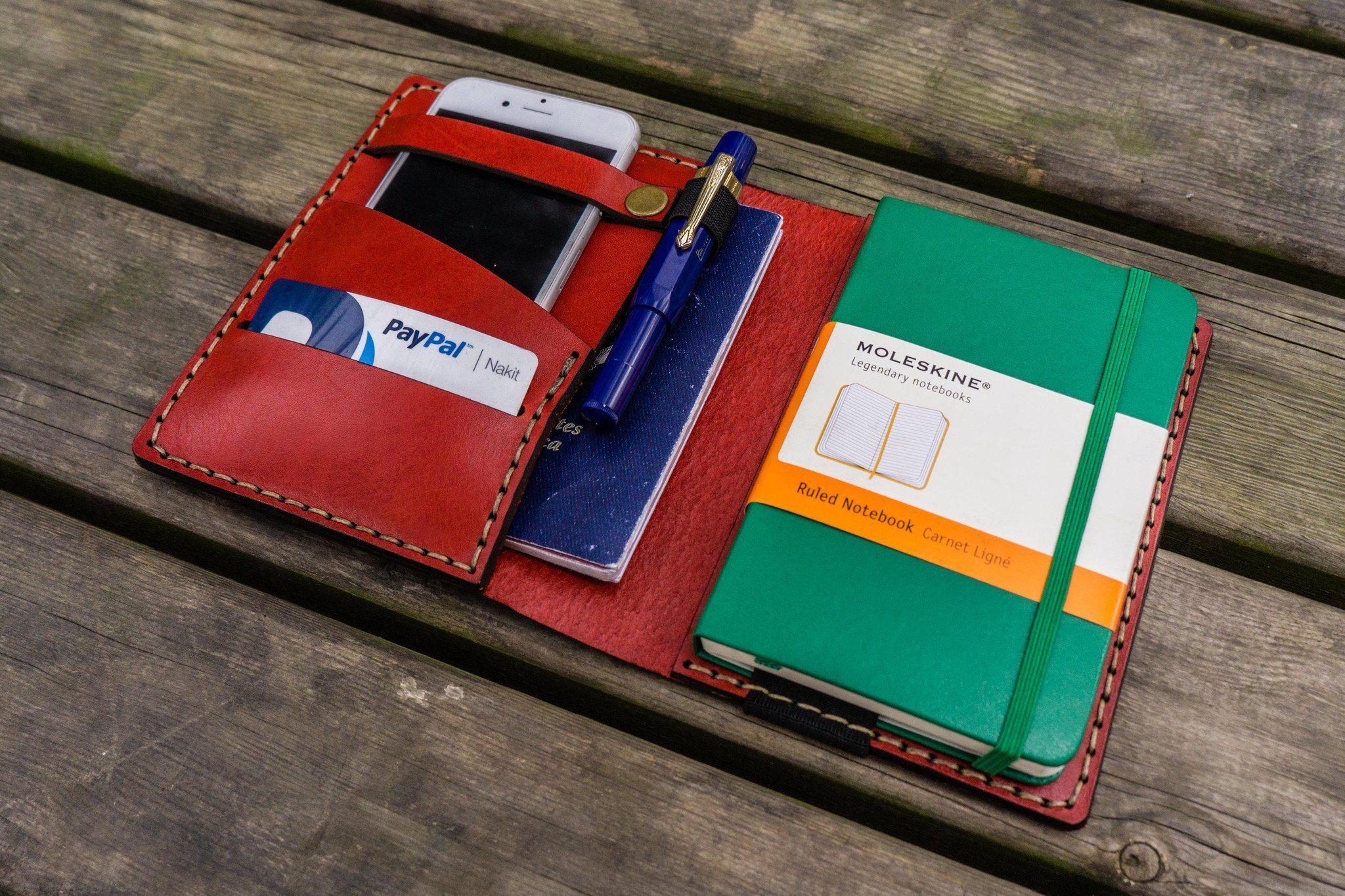Leather Leuchtturm1917 A6 Notebook Cover - Red-Galen Leather