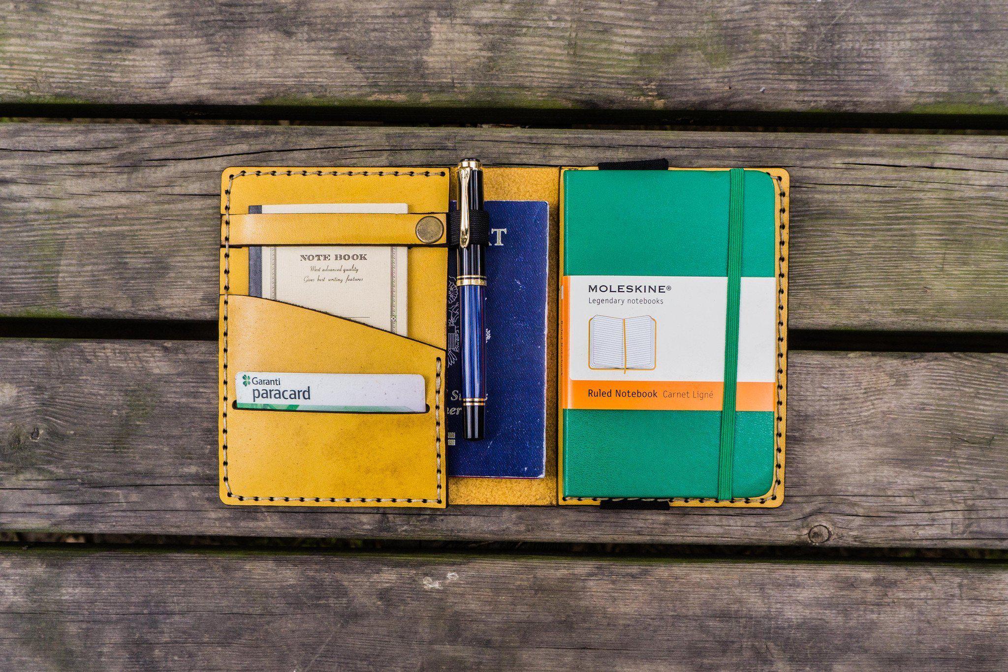Leather Leuchtturm1917 A6 Notebook Cover - Yellow-Galen Leather