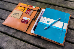 Leather Leuchtturm1917 B5 Notebook & iPad Air/Pro Cover - Orange-Galen Leather