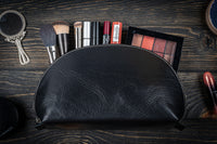 Leather Lunar Makeup / Toiletry Bag - Black-Galen Leather