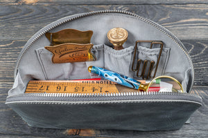 Leather Lunar Makeup / Toiletry Bag - Crazy Horse Smoky-Galen Leather