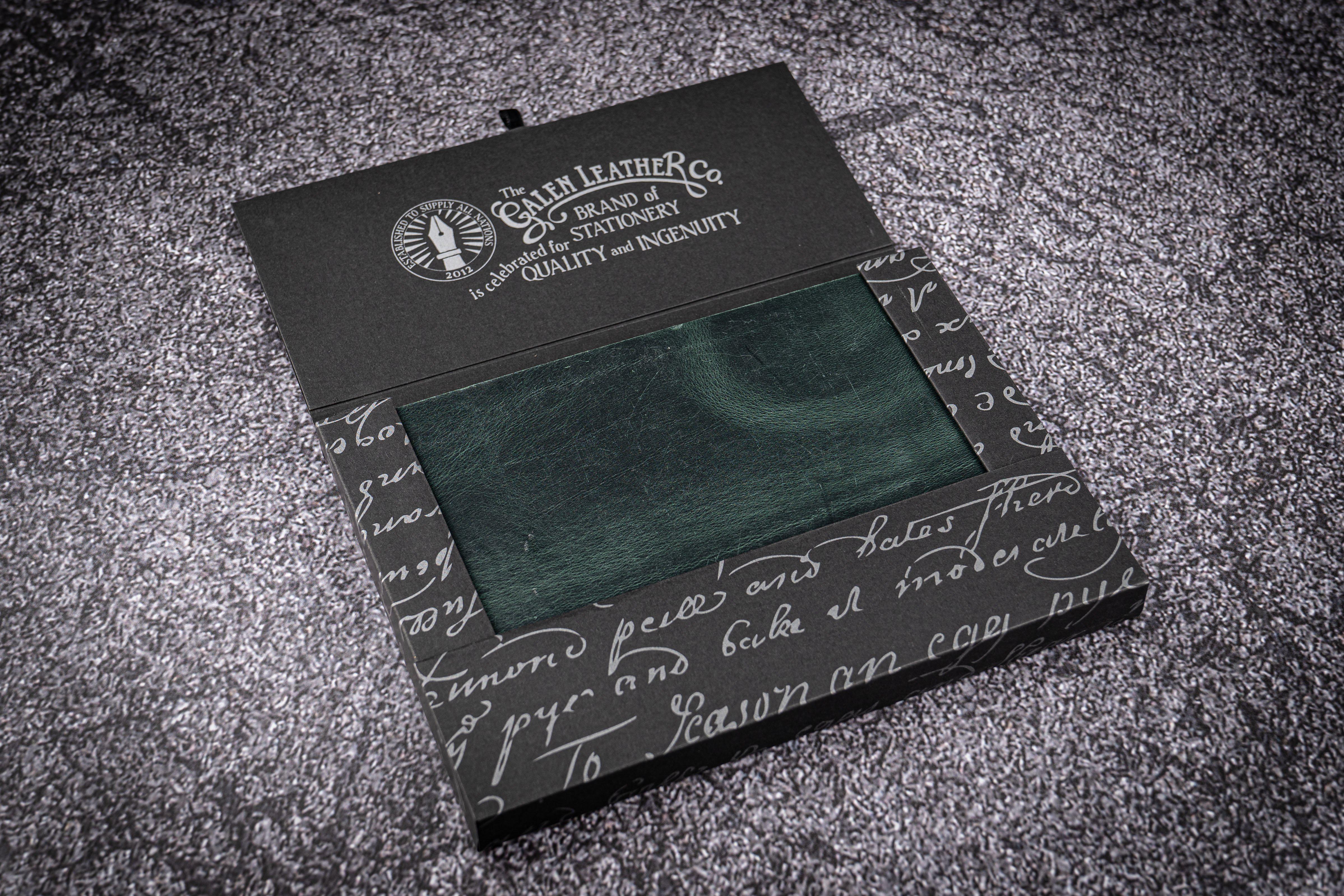 Leather Notebook B6 - Tomoe River Paper - Crazy Horse Forest Green-Galen Leather