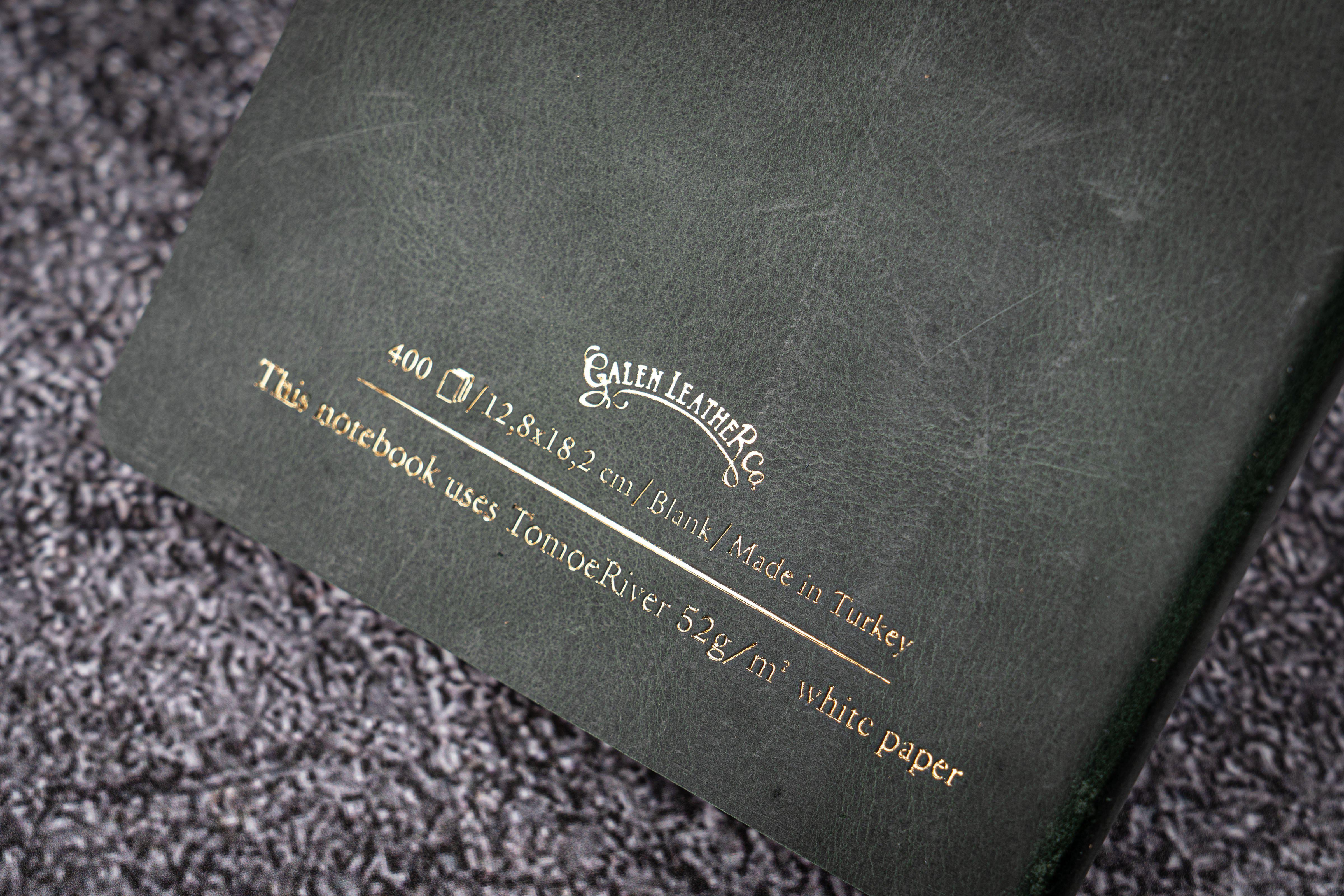 Leather Notebook B6 - Tomoe River Paper - Crazy Horse Forest Green-Galen Leather