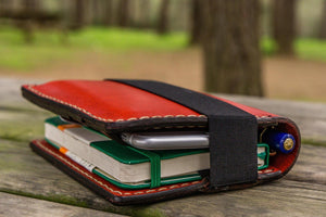 Leather Pocket Moleskine Journal Cover - Red-Galen Leather