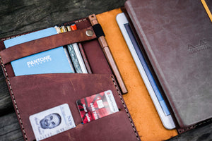 Leather Rhodia A5 Notebook & iPad Mini Cover - Crazy Horse Tan-Galen Leather