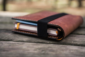Leather Rhodia A5 Notebook & iPad Mini Cover - Crazy Horse Tan-Galen Leather