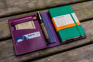 Leather Rhodia A6 Notebook Cover - Purple-Galen Leather