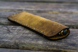 Leather Single Fountain Pen Case / Pen Pouch - Crazy Horse Brown-Galen Leather