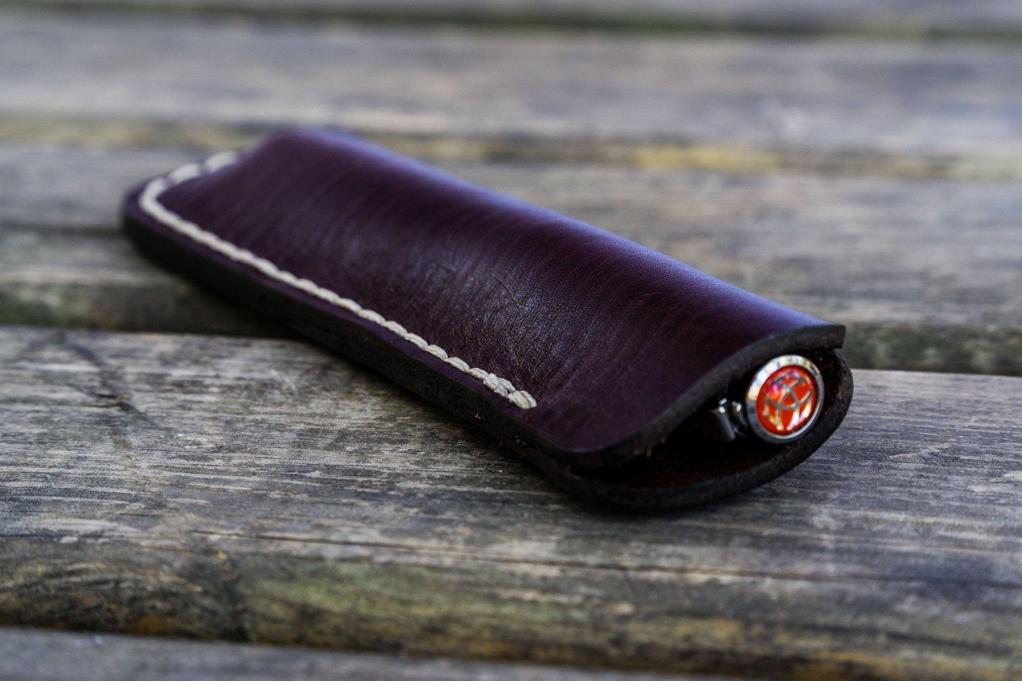 Leather Single Fountain Pen Case / Pen Pouch - Dark Brown-Galen Leather