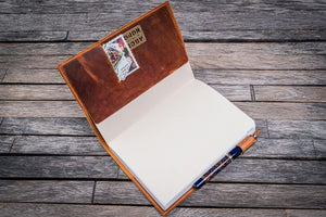 Leather Slim A5 Notebook / Planner Cover - Crazy Horse Brown-Galen Leather