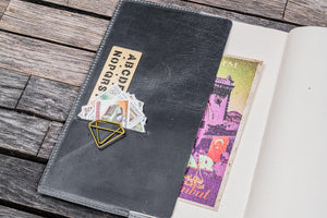 Leather Slim A5 Notebook / Planner Cover - Crazy Horse Smoky-Galen Leather