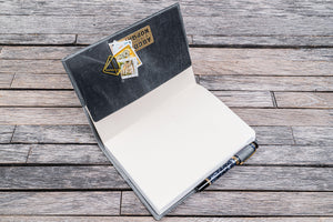 Leather Slim A5 Notebook / Planner Cover - Crazy Horse Smoky-Galen Leather