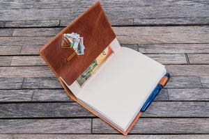 Leather Slim A5 Notebook / Planner Cover - Crazy Horse Tan-Galen Leather