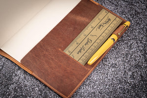 Leather Slim A5 Notebook / Planner Cover - Crazy Horse Tan-Galen Leather