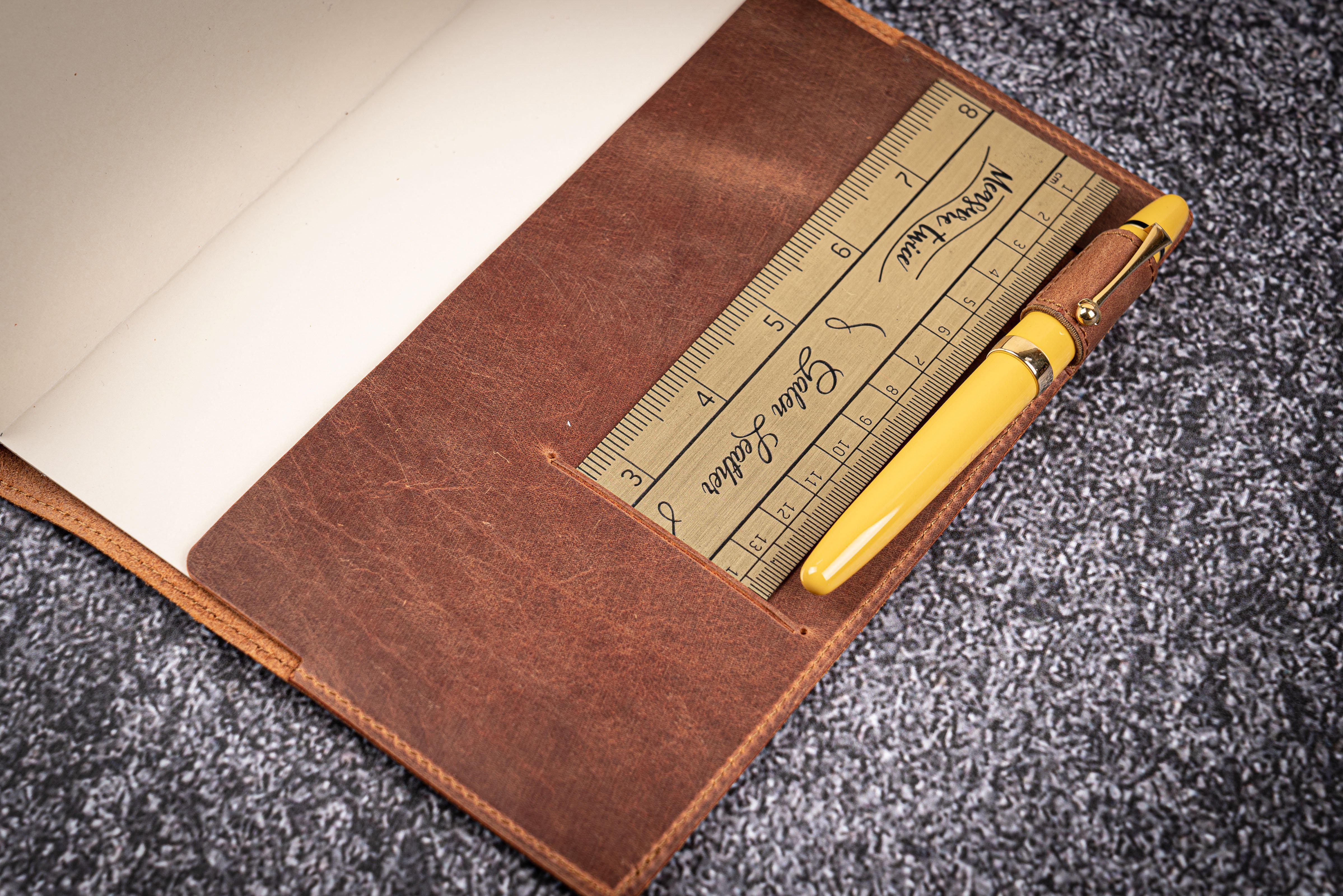 Leather Slim A5 Notebook / Planner Cover - Crazy Horse Tan-Galen Leather