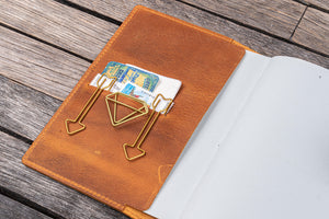 Leather Slim A6 Notebook / Planner Cover - Crazy Horse Brown-Galen Leather