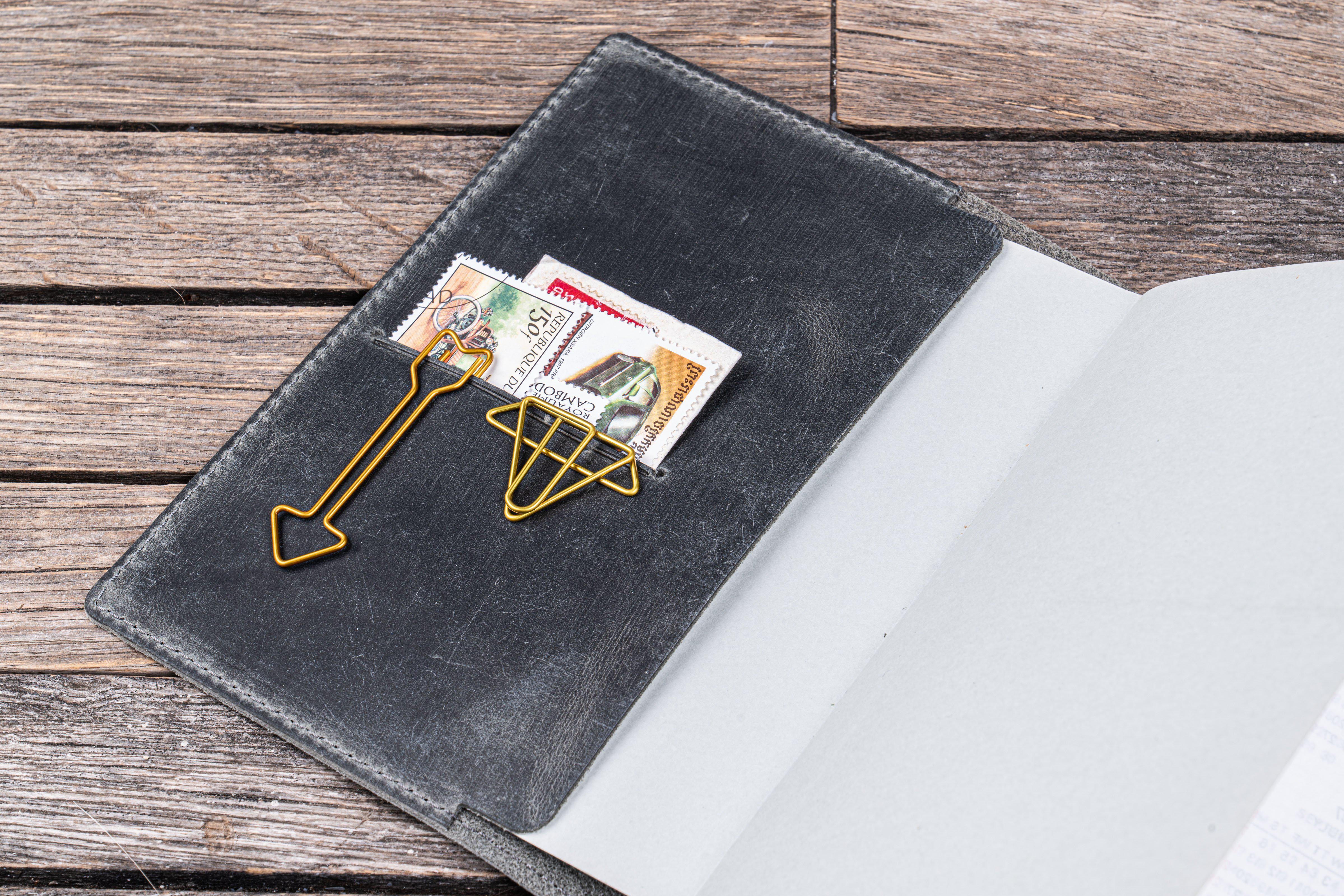 Leather Slim A6 Notebook / Planner Cover - Crazy Horse Smoky-Galen Leather