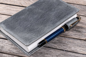 Leather Slim A6 Notebook / Planner Cover - Crazy Horse Smoky-Galen Leather