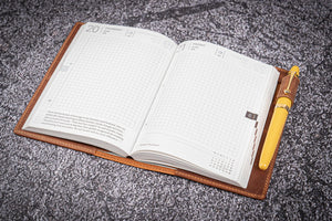 Leather Slim A6 Notebook / Planner Cover - Crazy Horse Tan-Galen Leather