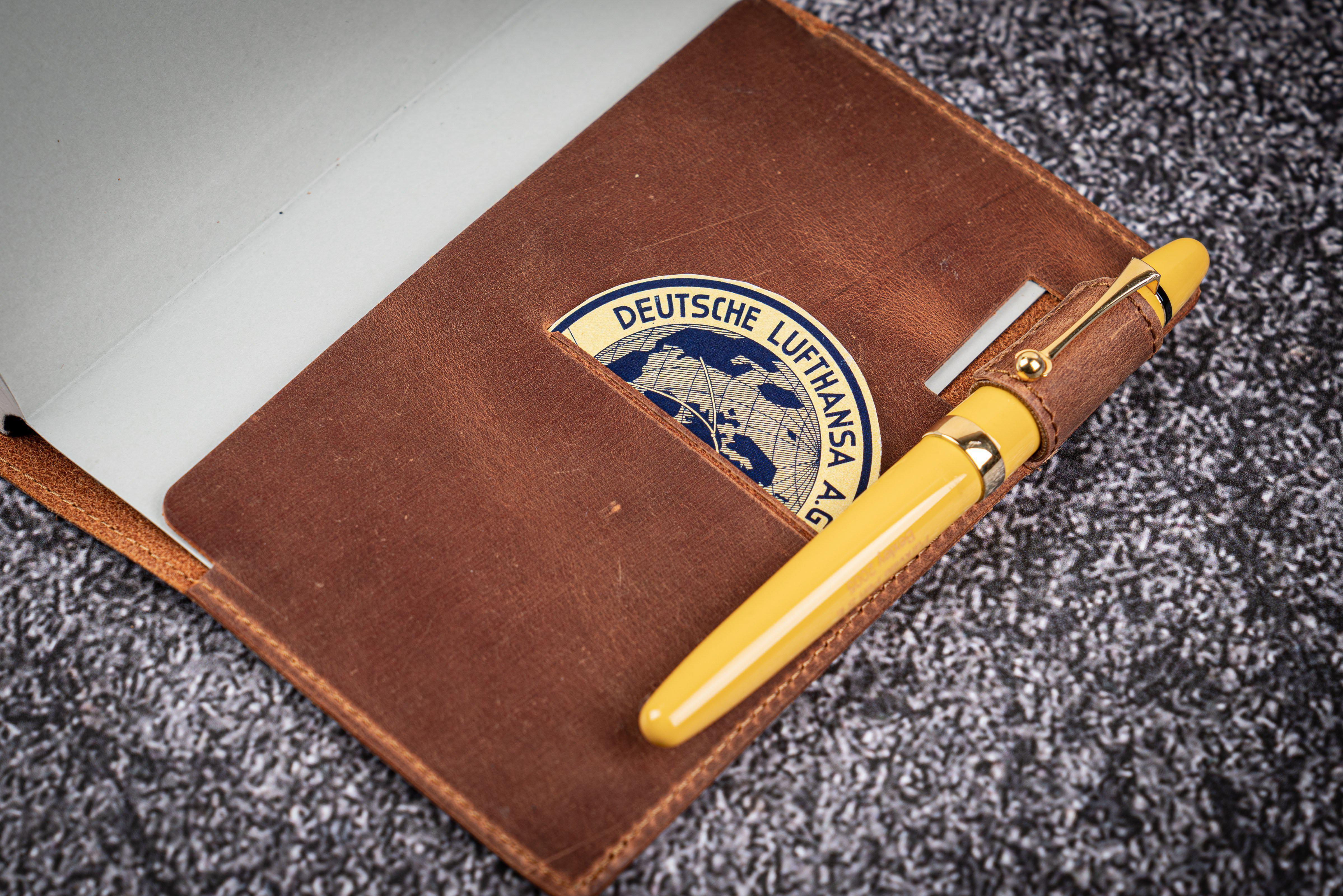 Leather Slim A6 Notebook / Planner Cover - Crazy Horse Tan-Galen Leather