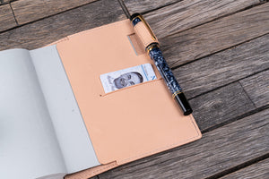 Leather Slim A6 Notebook / Planner Cover - Undyed Leather-Galen Leather