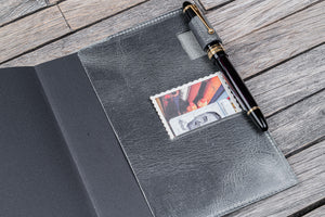 Leather Slim B6 Notebook / Planner Cover - Crazy Horse Smoky-Galen Leather