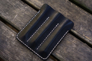 Leather Triple Fountain Pen Case / Pen Pouch - Black-Galen Leather