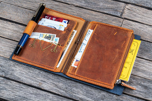 Leather Wallet Insert for Traveler's Notebook - Passport Size - Crazy Horse Brown-Galen Leather