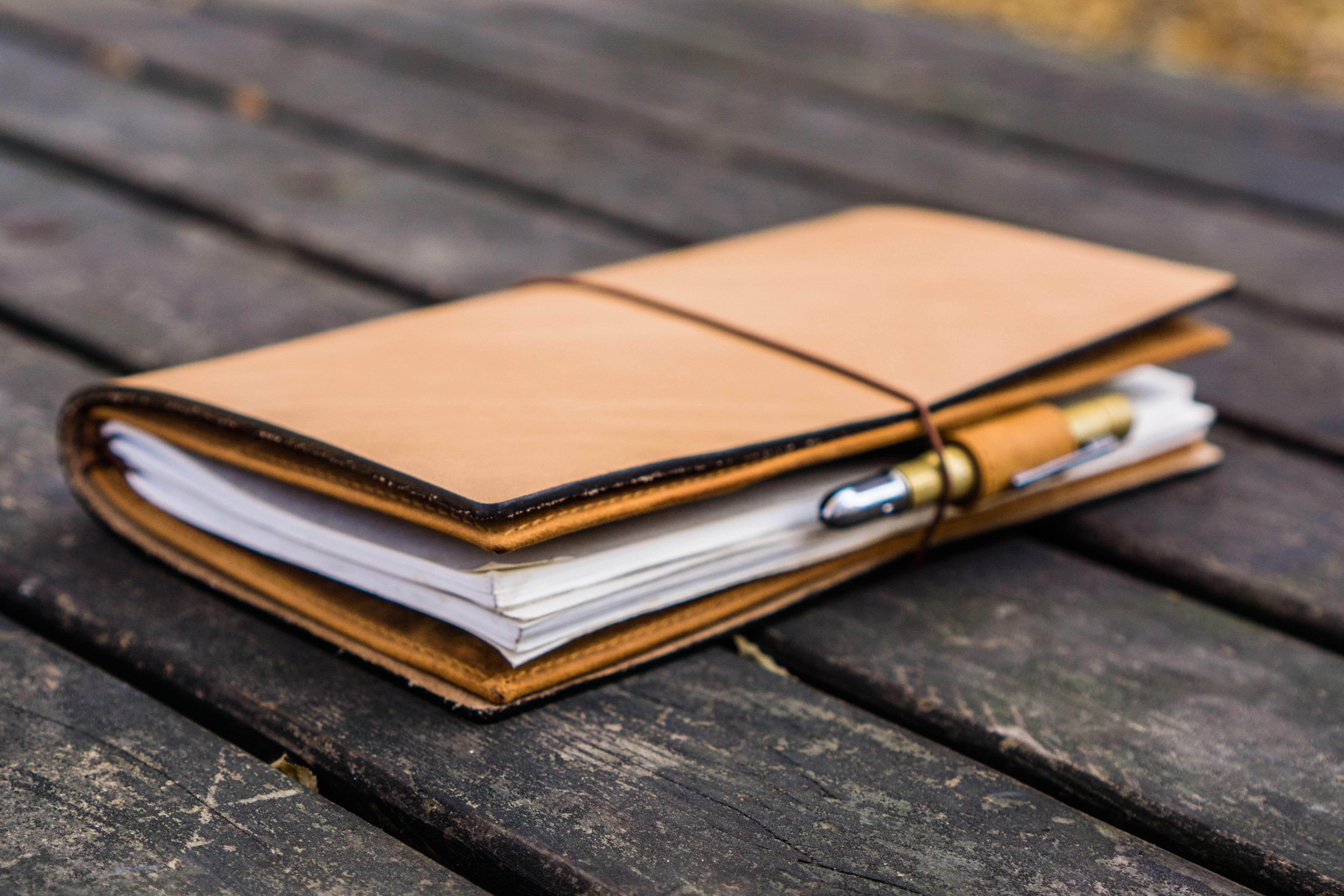 Leather Wallet Insert for Traveler's Notebook - Regular Size - Crazy Horse Brown-Galen Leather