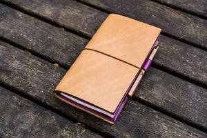 Leather Wallet Insert for Traveler's Notebook - Regular Size - Purple-Galen Leather