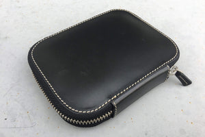 Leather Zippered 10 Slots Pen Case - Black-Galen Leather