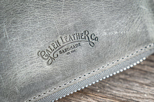 Leather Zippered 5 Slots Pen Case - Crazy Horse Smoky-Galen Leather