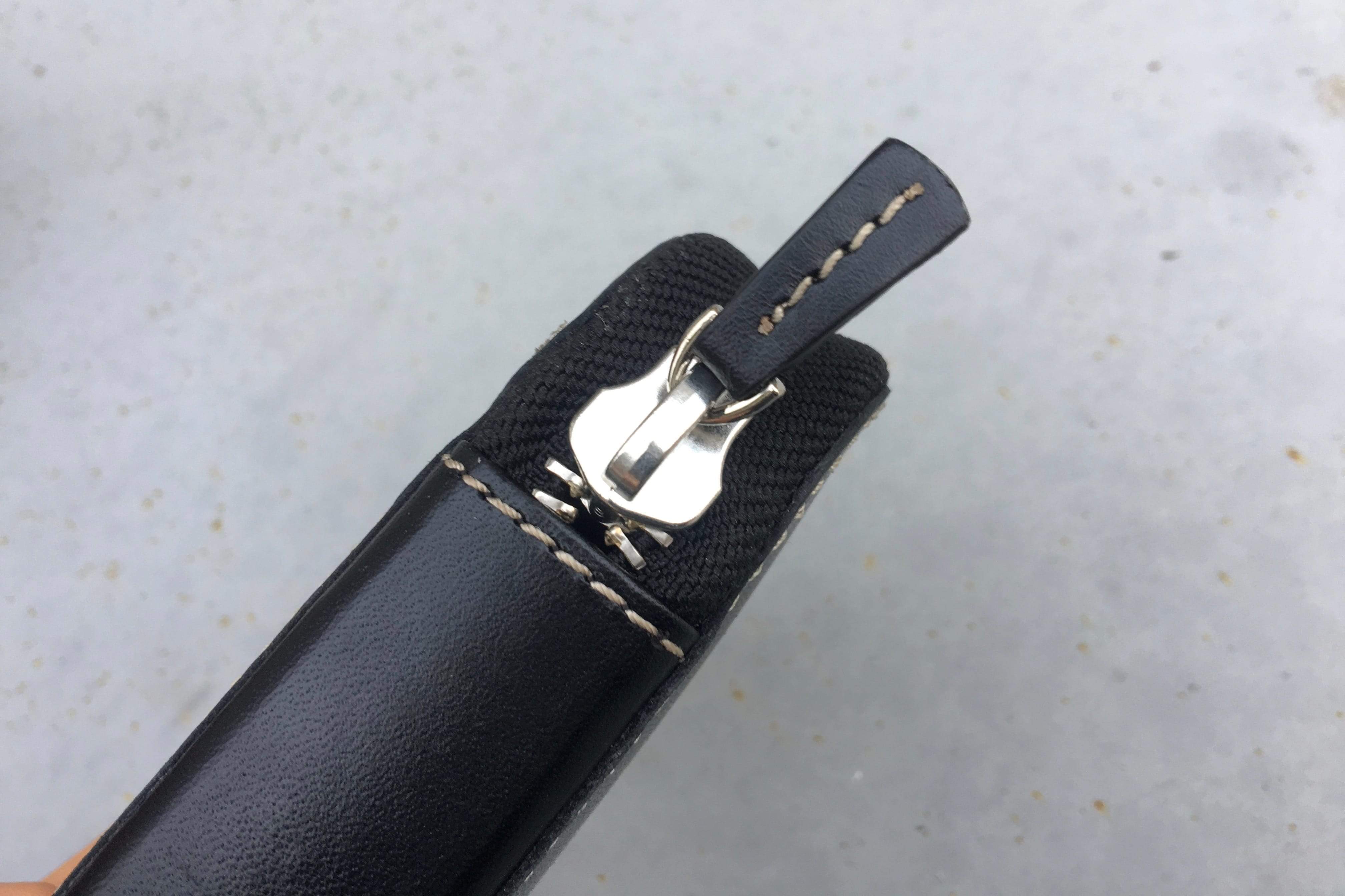 Leather Zippered 6 Slots Pen Case - Black-Galen Leather