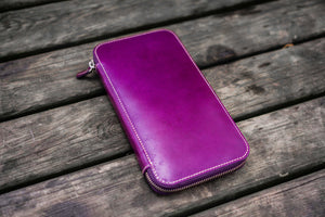 Leather Zippered Hobonichi Weeks Mega Cover - Purple-Galen Leather