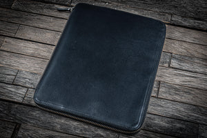 Leather Zippered Leuchtturm1917 B5 & Extra Large Moleskine Folio - Black-Galen Leather