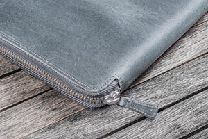 Leather Zippered Leuchtturm1917 B5 & Extra Large Moleskine Folio - Crazy Horse Smoky-Galen Leather