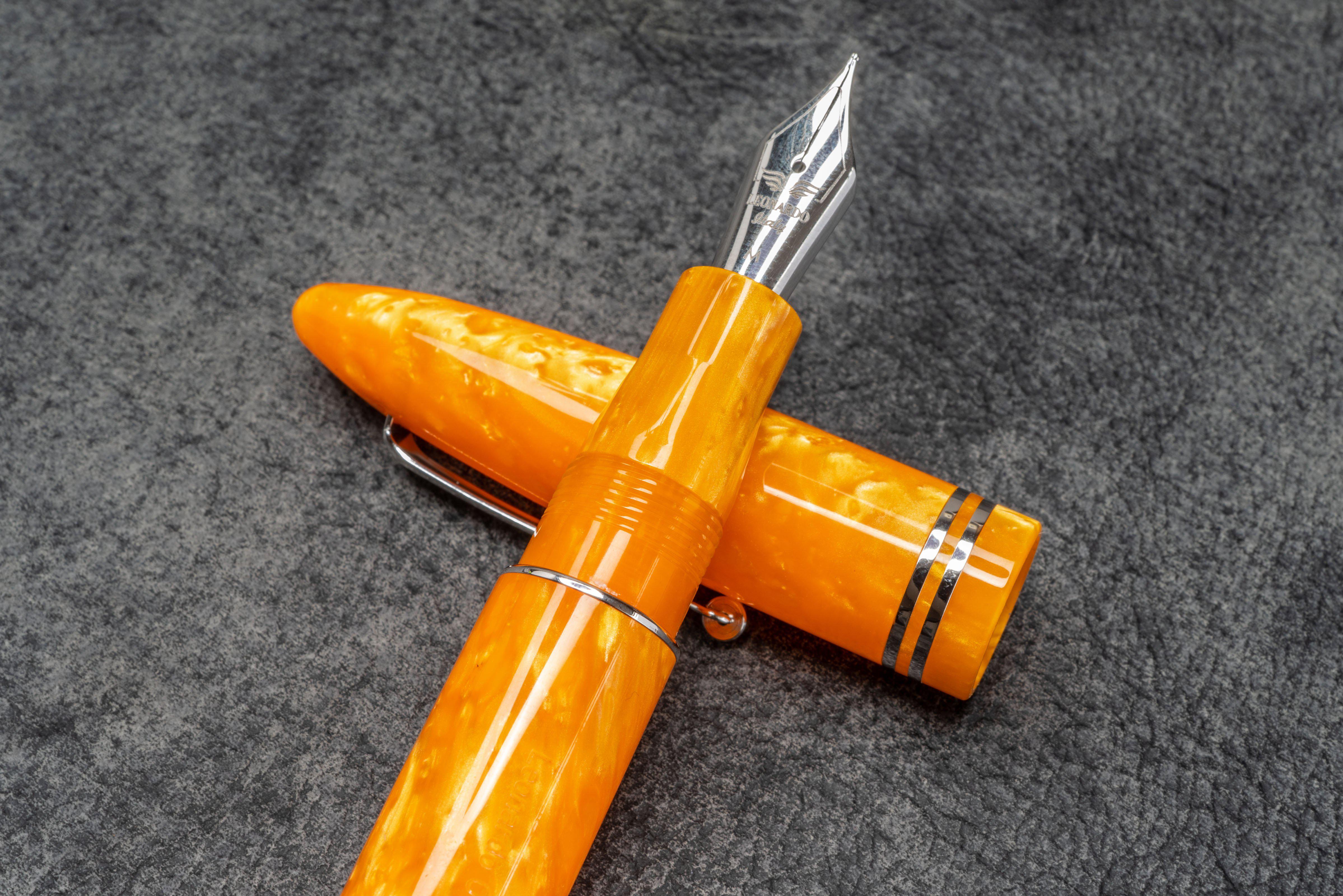 Leonardo Furore Fountain Pen - Arancio Orange RT-Galen Leather