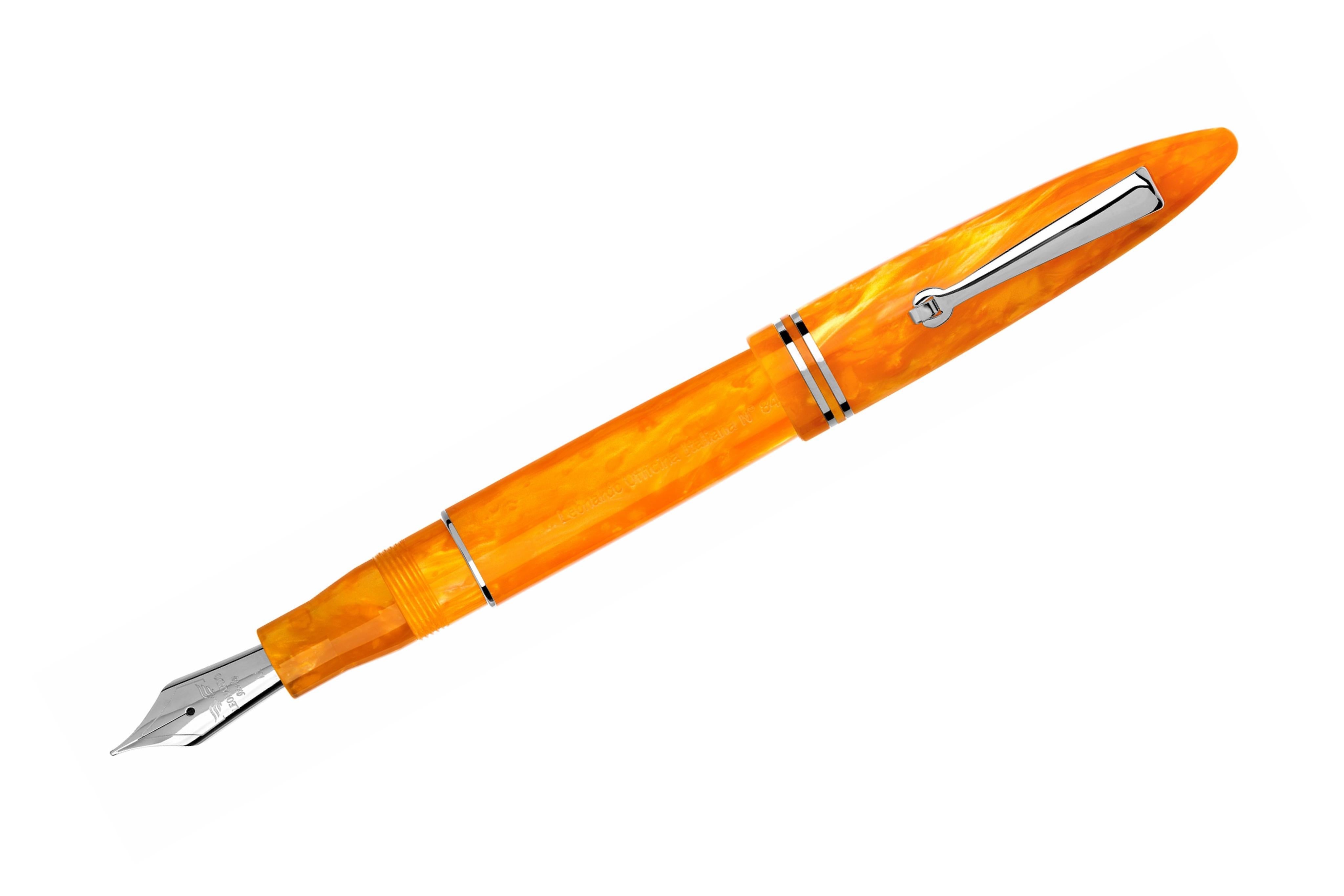 Leonardo Furore Fountain Pen - Arancio Orange RT-Galen Leather