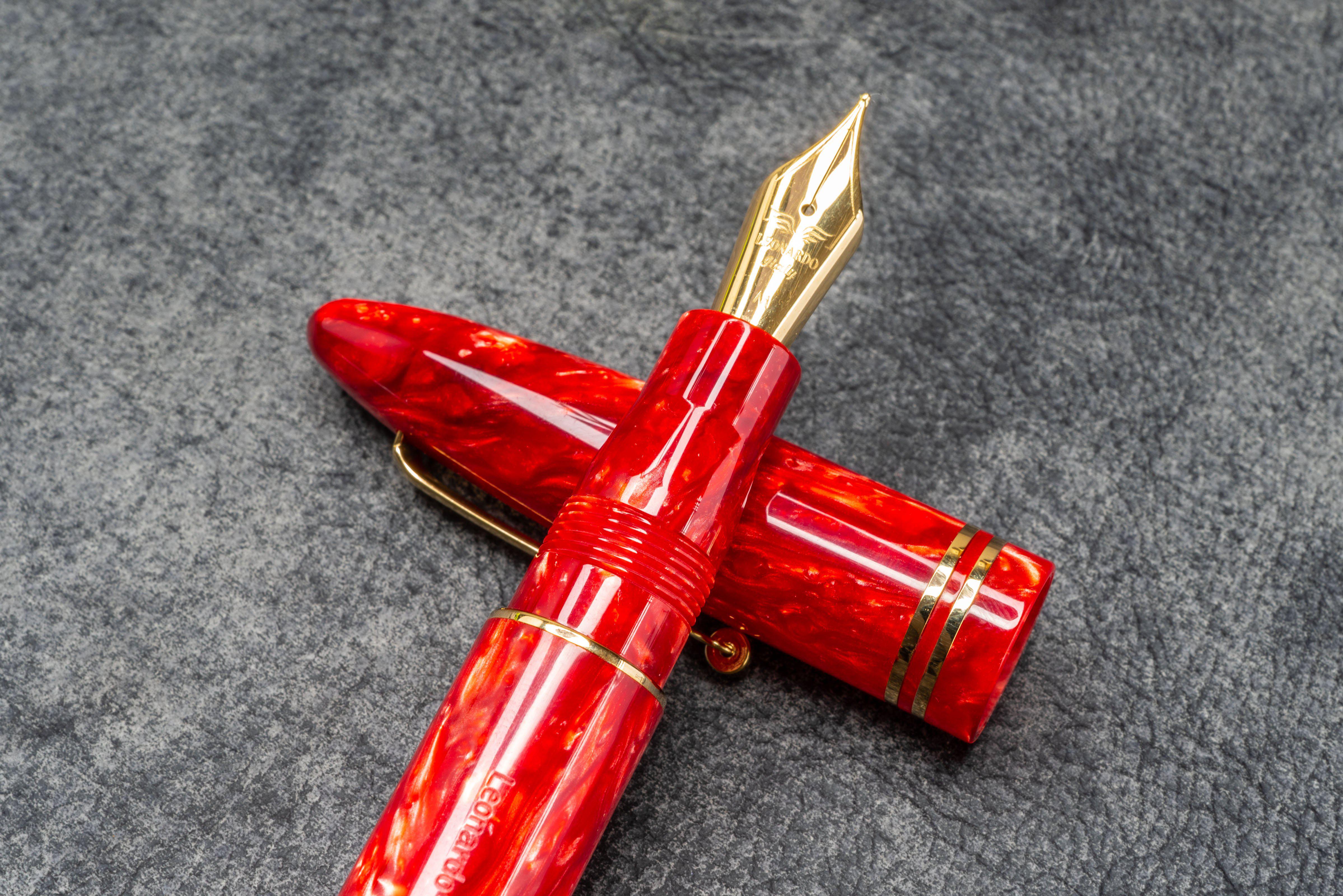 Leonardo Furore Fountain Pen - Red Passion GT-Galen Leather