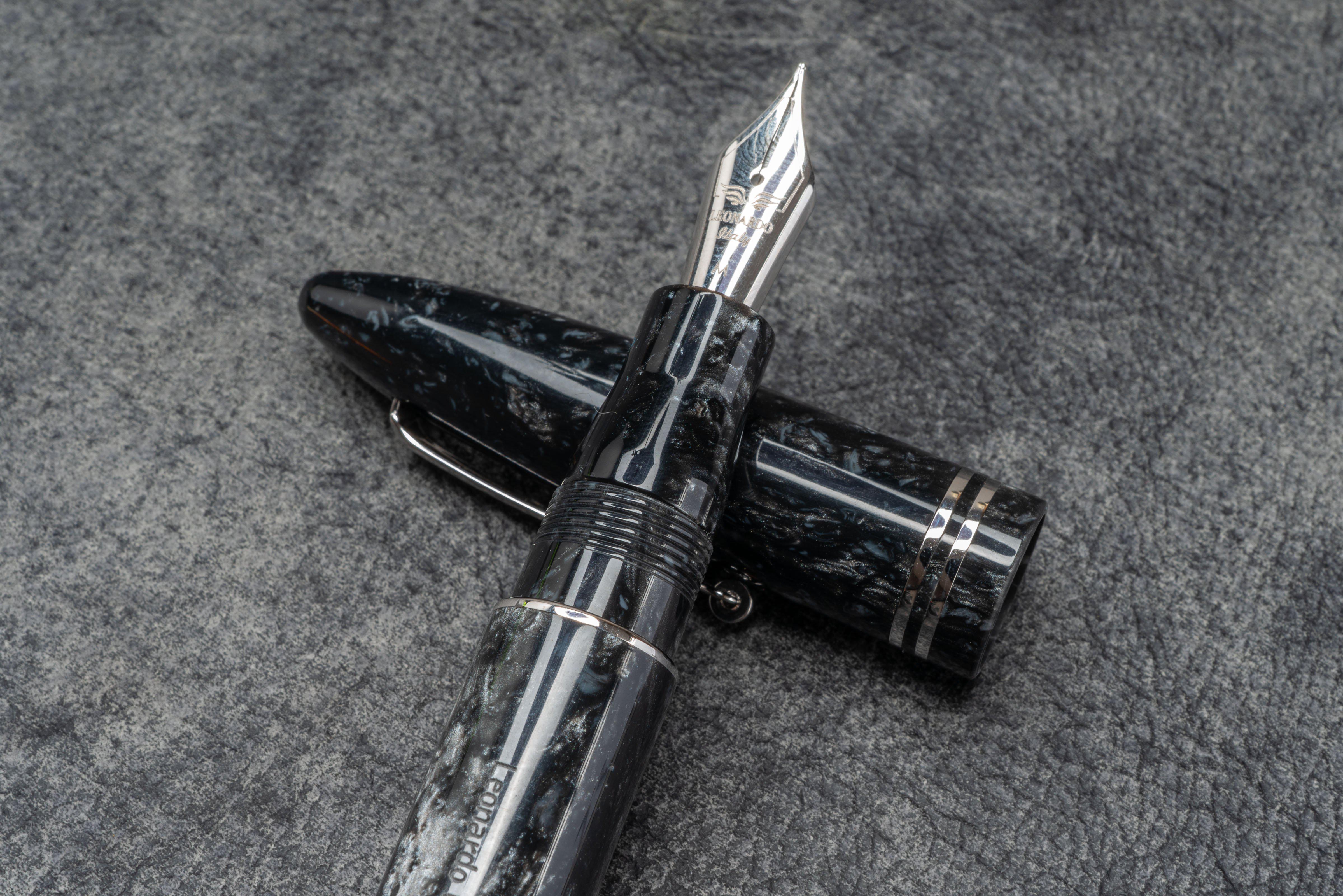 Leonardo Furore Fountain Pen - Vulcano Grey RT-Galen Leather